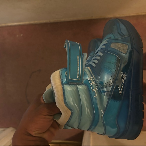 Transparent Louis vuttion high top trainer sneaker BLUE OPEN TO TRADES - Picture 4 of 8